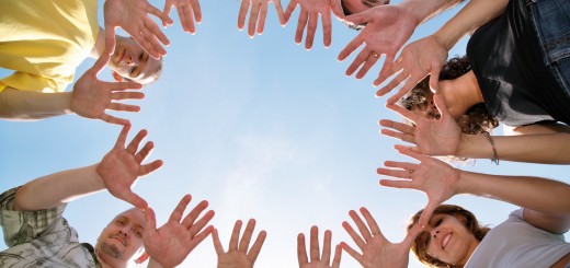 people hands circle